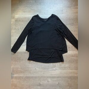 Soft Surroundings Layered Long Sleeves Blouse With Split Black size S